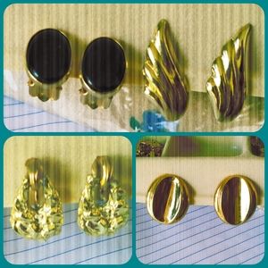 Vintage Clip On Earrings (bundle of 4)